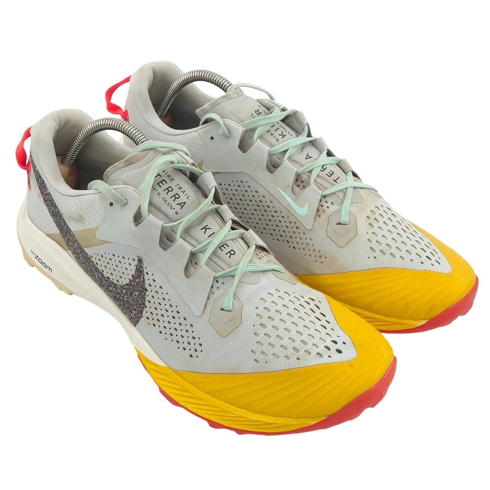 Nike Air Zoom Terra Kiger 5 Mens 13 Gray Yellow Trail Runner Mesh CJ0219-400